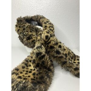Dillards Leopard‎ Faux Fur Stole Animal Print Soft Scarf Mob Wife Old Money 36x5